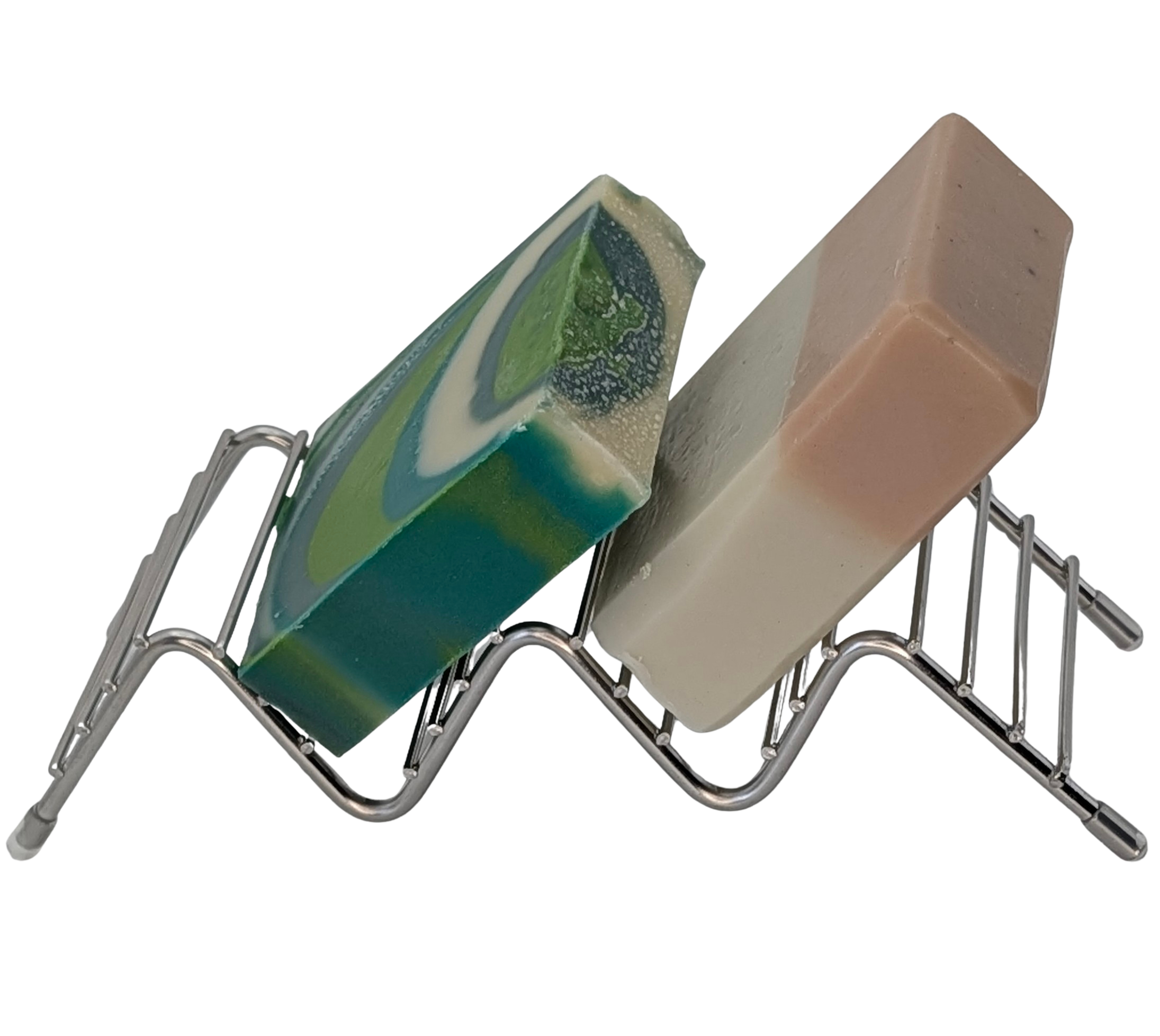Wire rack soap holder
